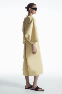Hot COS OVERSIZED COTTON MIDI DRESS BEIGE