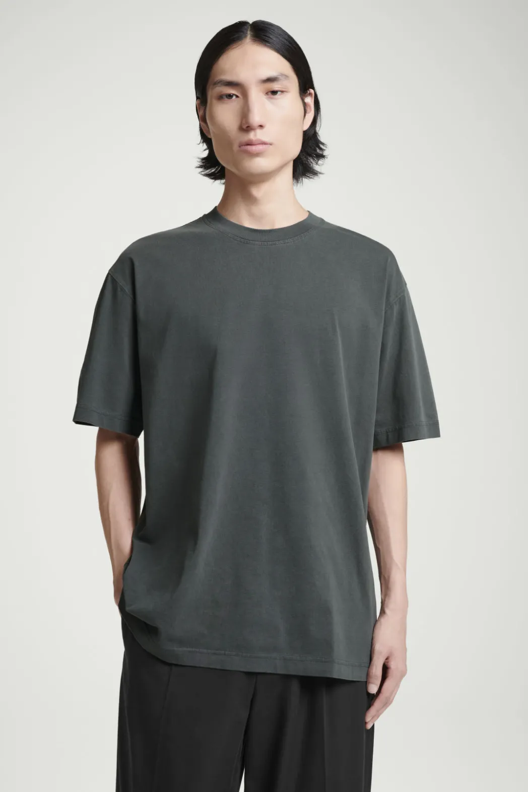 Best COS OVERSIZED COTTON T-SHIRT BLACK