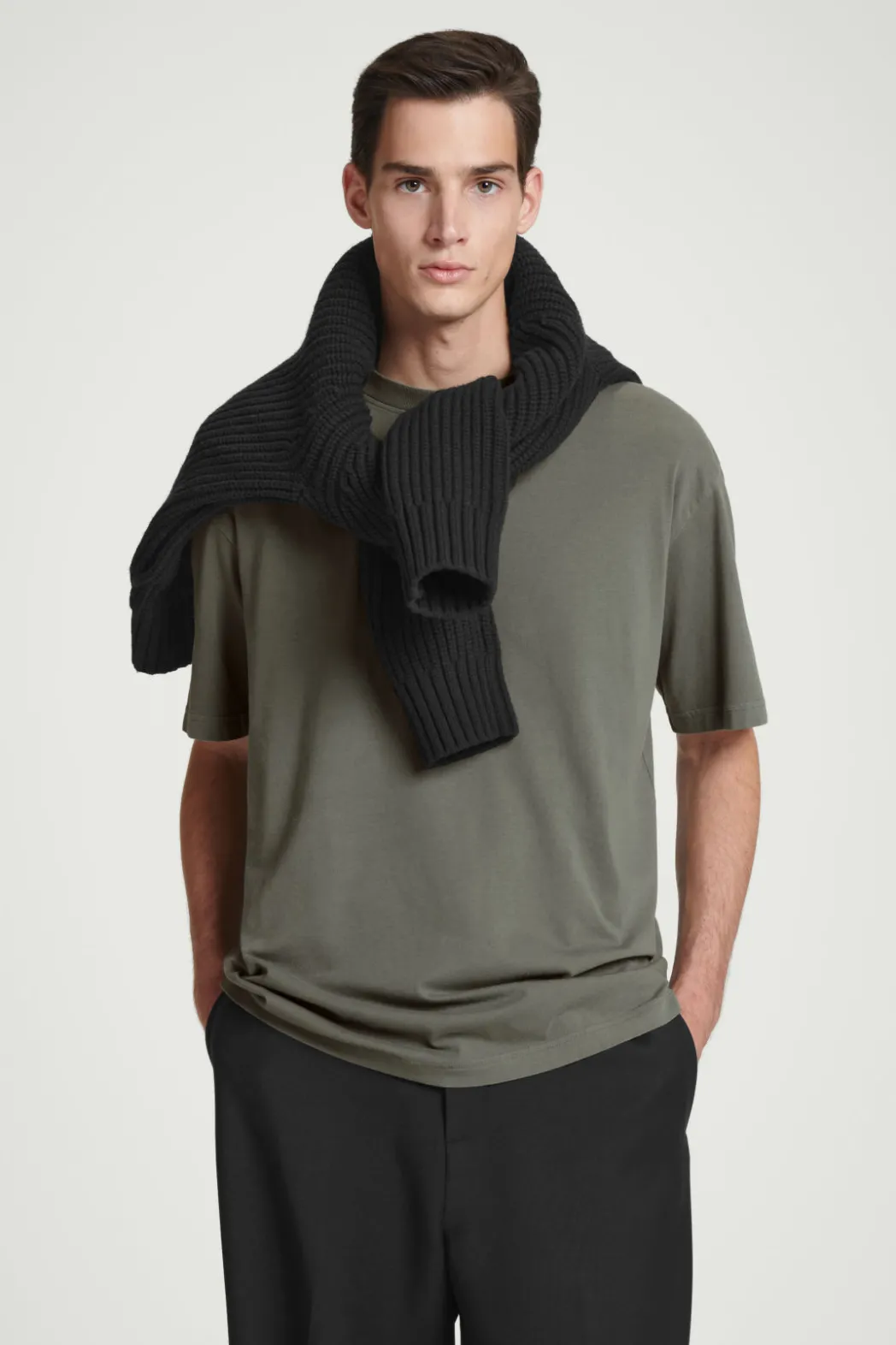COS OVERSIZED COTTON T-SHIRT DARK GREEN