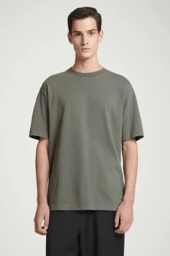 COS OVERSIZED COTTON T-SHIRT DARK GREEN