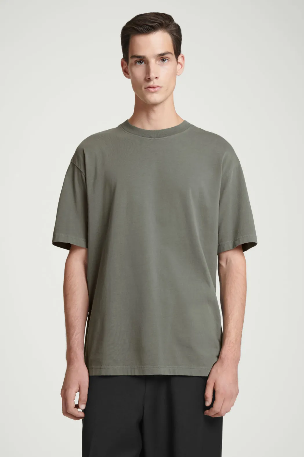COS OVERSIZED COTTON T-SHIRT DARK GREEN