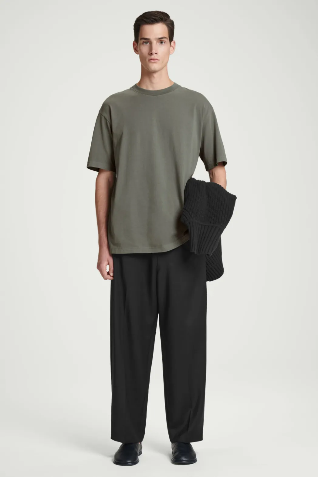 COS OVERSIZED COTTON T-SHIRT DARK GREEN