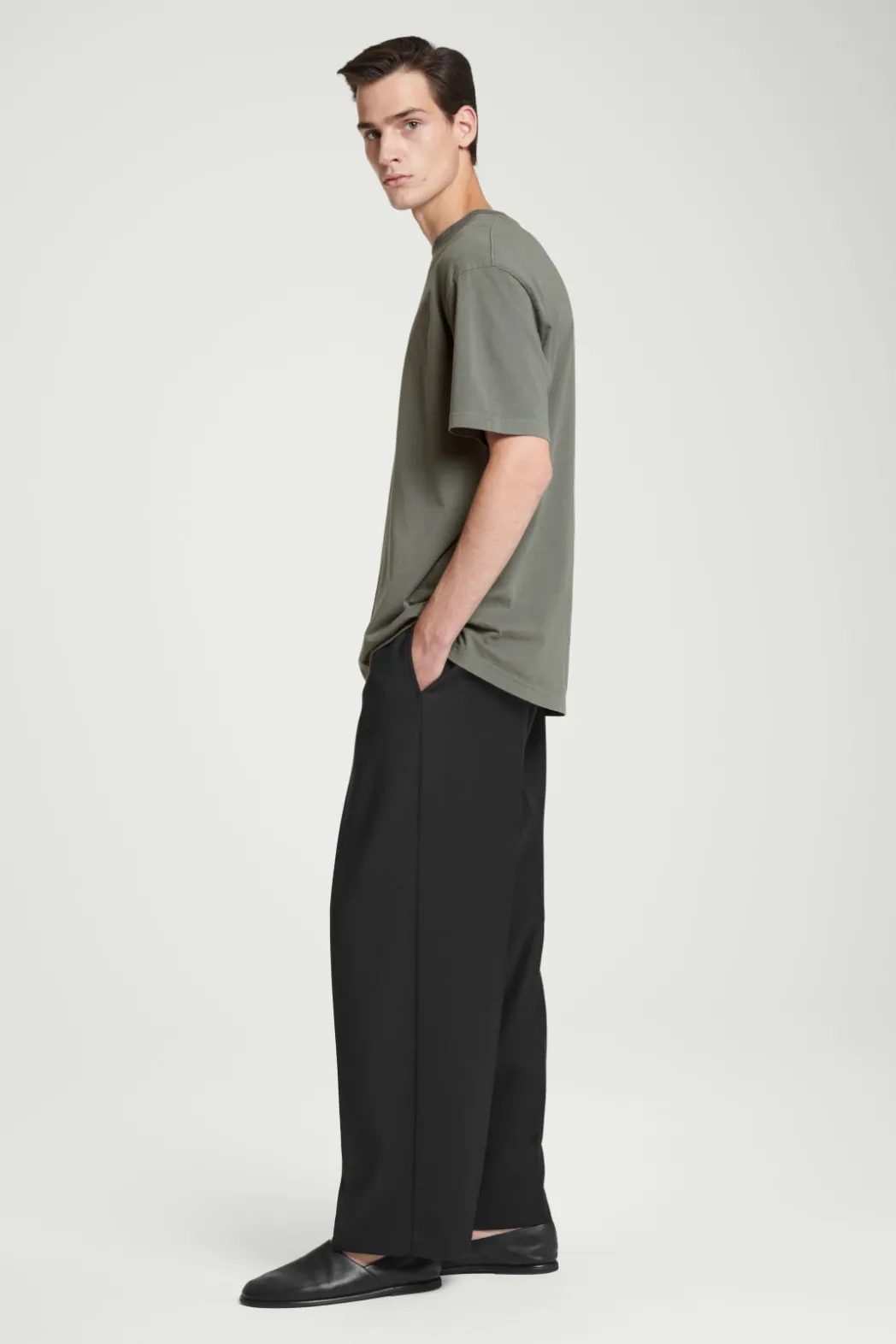 COS OVERSIZED COTTON T-SHIRT DARK GREEN