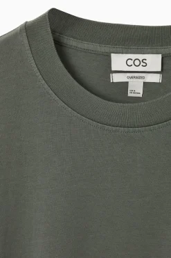 COS OVERSIZED COTTON T-SHIRT DARK GREEN