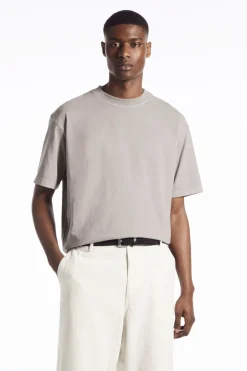 New COS OVERSIZED COTTON T-SHIRT STONE