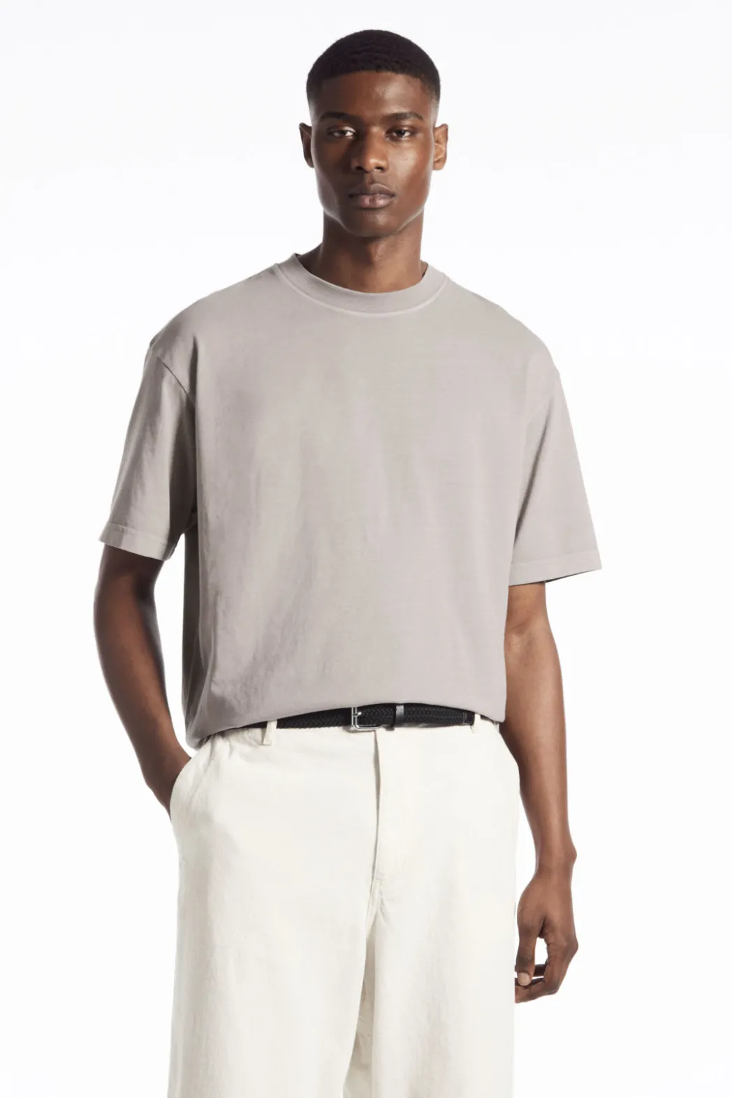 New COS OVERSIZED COTTON T-SHIRT STONE