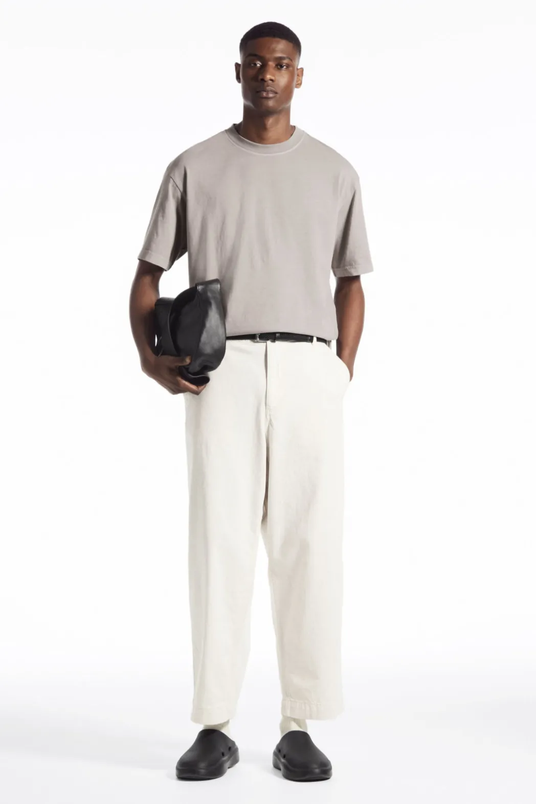 New COS OVERSIZED COTTON T-SHIRT STONE