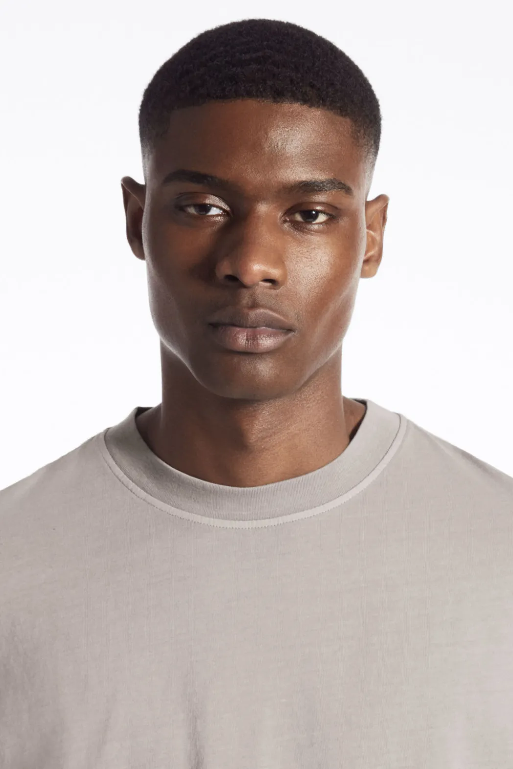 New COS OVERSIZED COTTON T-SHIRT STONE