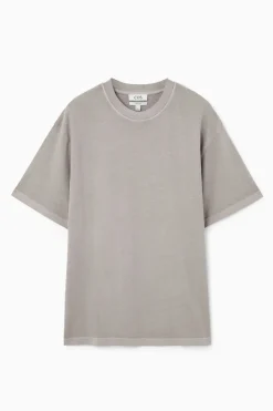 New COS OVERSIZED COTTON T-SHIRT STONE