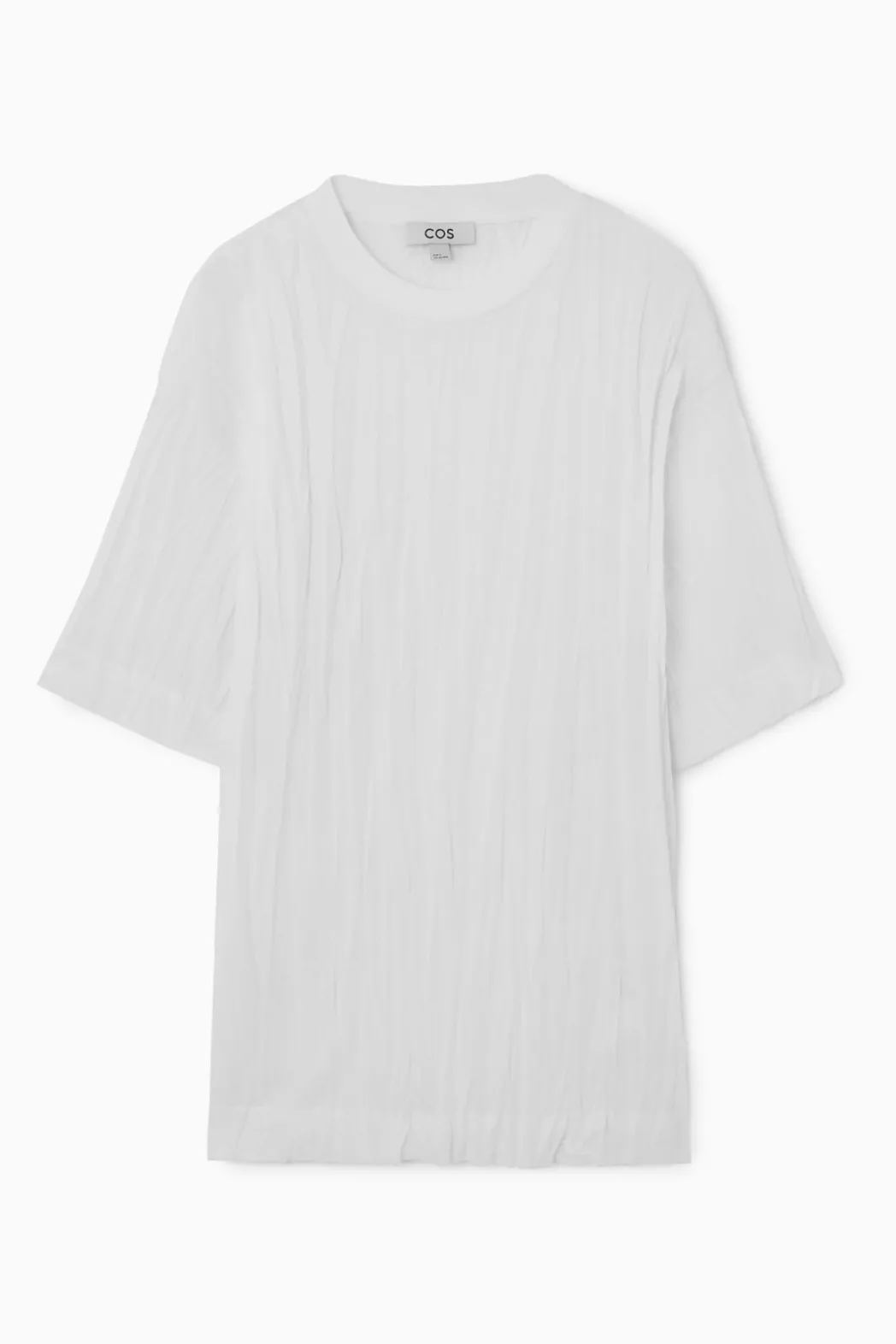 Outlet COS OVERSIZED CRINKLED JERSEY T-SHIRT WHITE