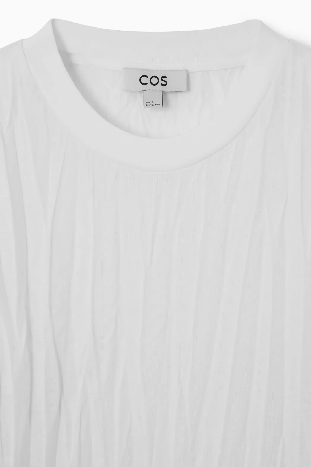 Outlet COS OVERSIZED CRINKLED JERSEY T-SHIRT WHITE