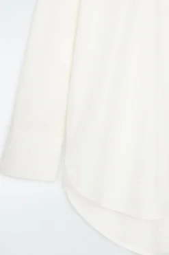 Outlet COS OVERSIZED CURVED-HEM SHIRT WHITE