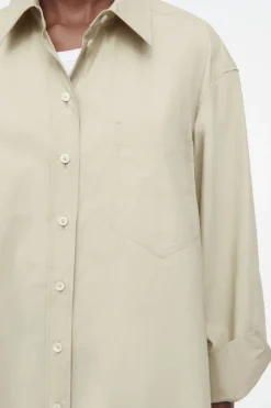 Clearance COS OVERSIZED CURVED-HEM SHIRT LIGHT KHAKI