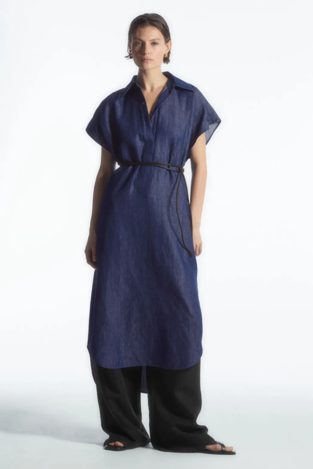 Outlet COS OVERSIZED DENIM MIDI SHIRT DRESS INDIGO