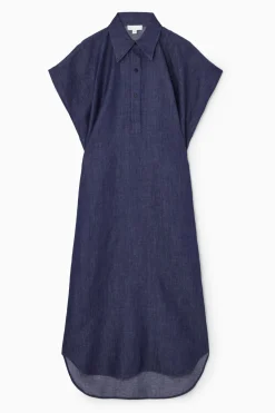 Outlet COS OVERSIZED DENIM MIDI SHIRT DRESS INDIGO