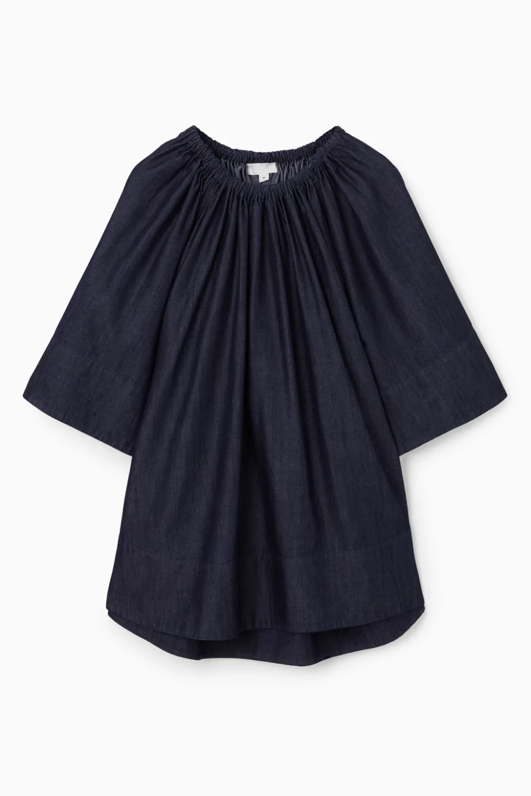 New COS OVERSIZED DENIM OFF-THE-SHOULDER BLOUSE INDIGO BLUE