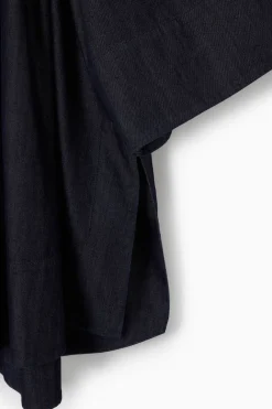 New COS OVERSIZED DENIM OFF-THE-SHOULDER BLOUSE INDIGO BLUE