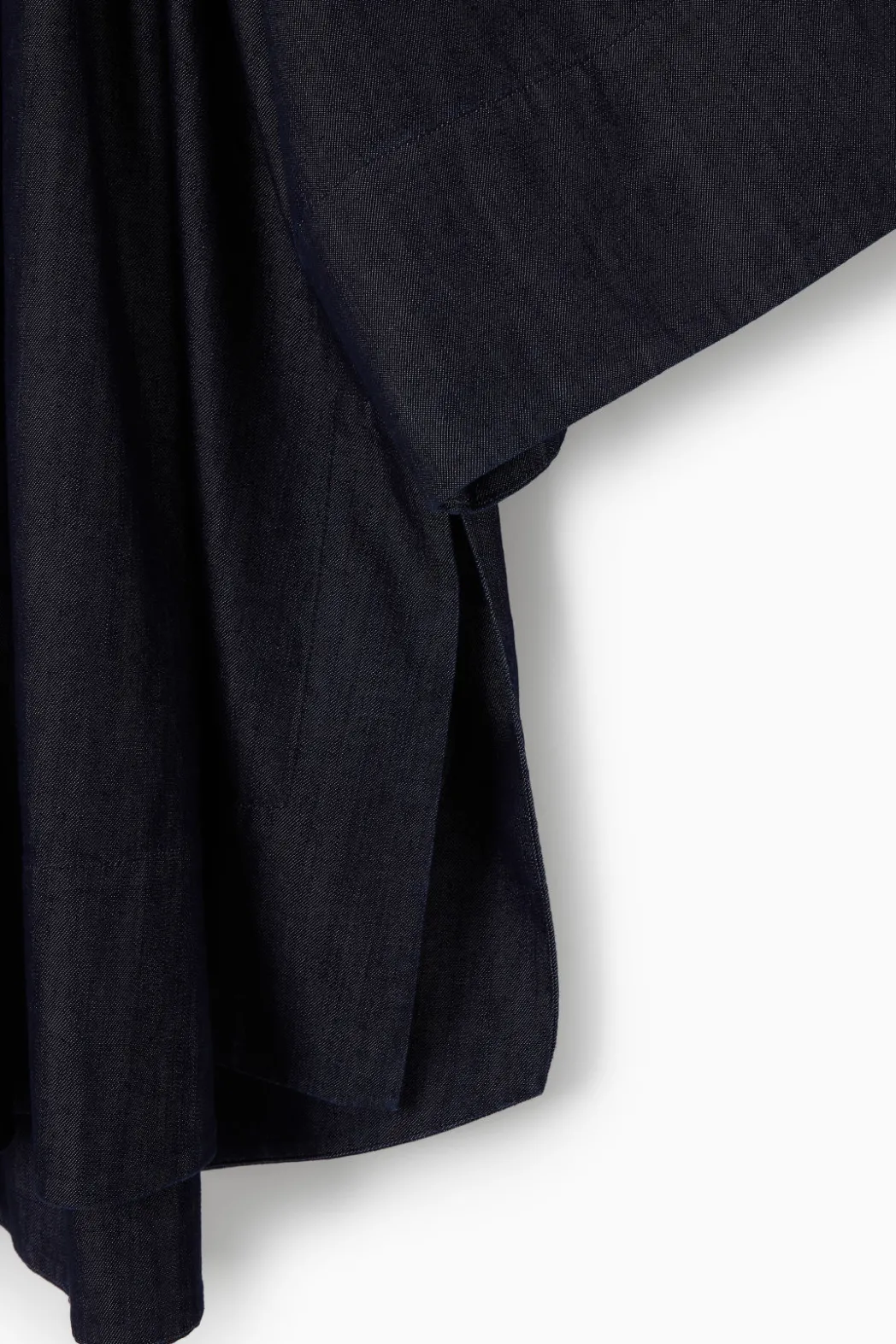 New COS OVERSIZED DENIM OFF-THE-SHOULDER BLOUSE INDIGO BLUE