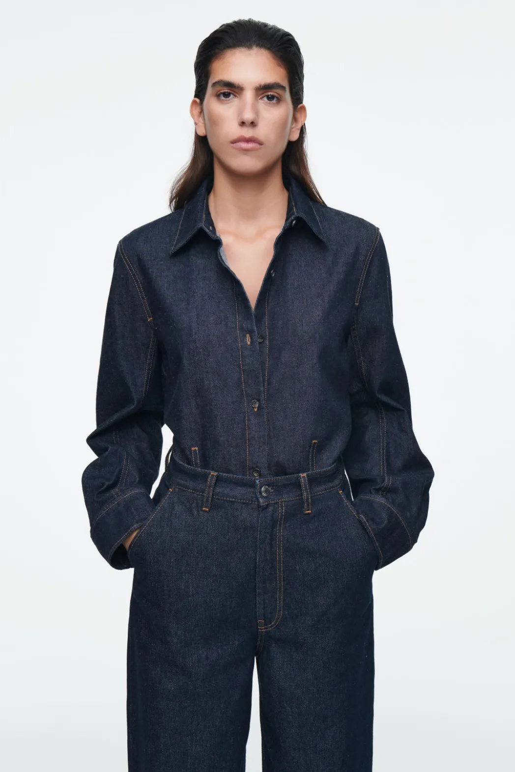 Sale COS OVERSIZED DENIM SHIRT INDIGO