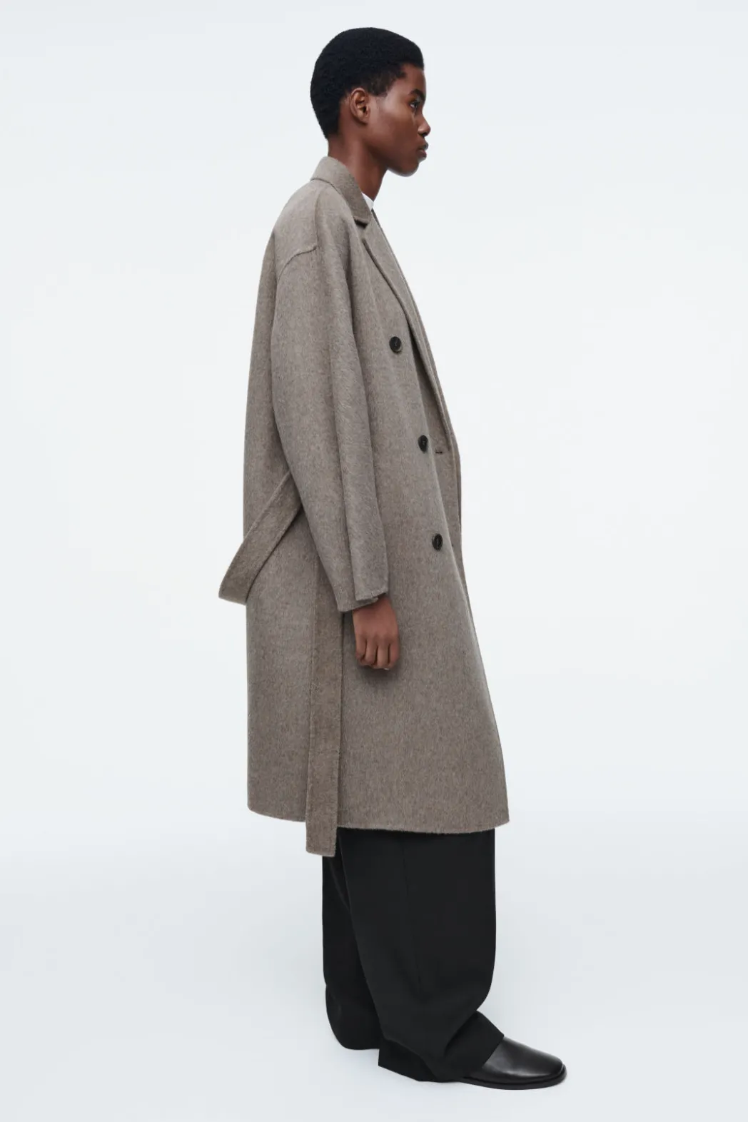Hot COS OVERSIZED DOUBLE-BREASTED WOOL COAT DARK BEIGE