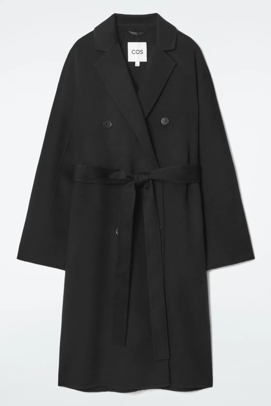 Discount COS OVERSIZED DOUBLE-BREASTED WOOL COAT BLACK