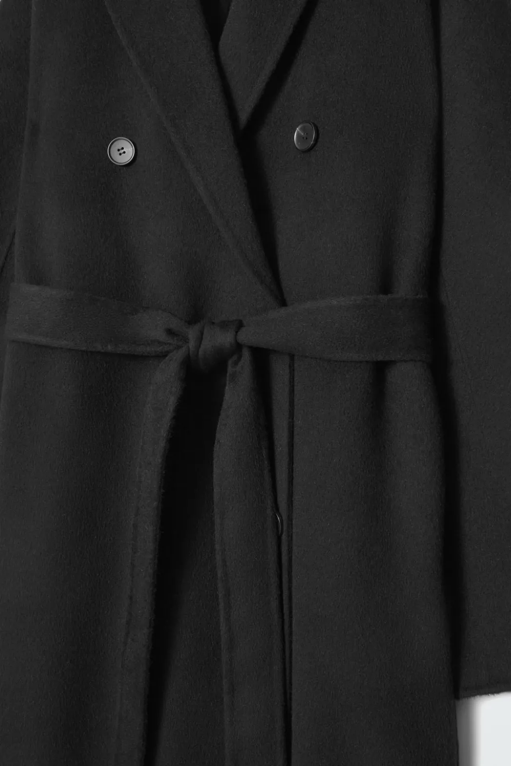Discount COS OVERSIZED DOUBLE-BREASTED WOOL COAT BLACK