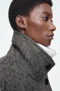 Outlet COS OVERSIZED DOUBLE-BREASTED WOOL PEA COAT GRAY