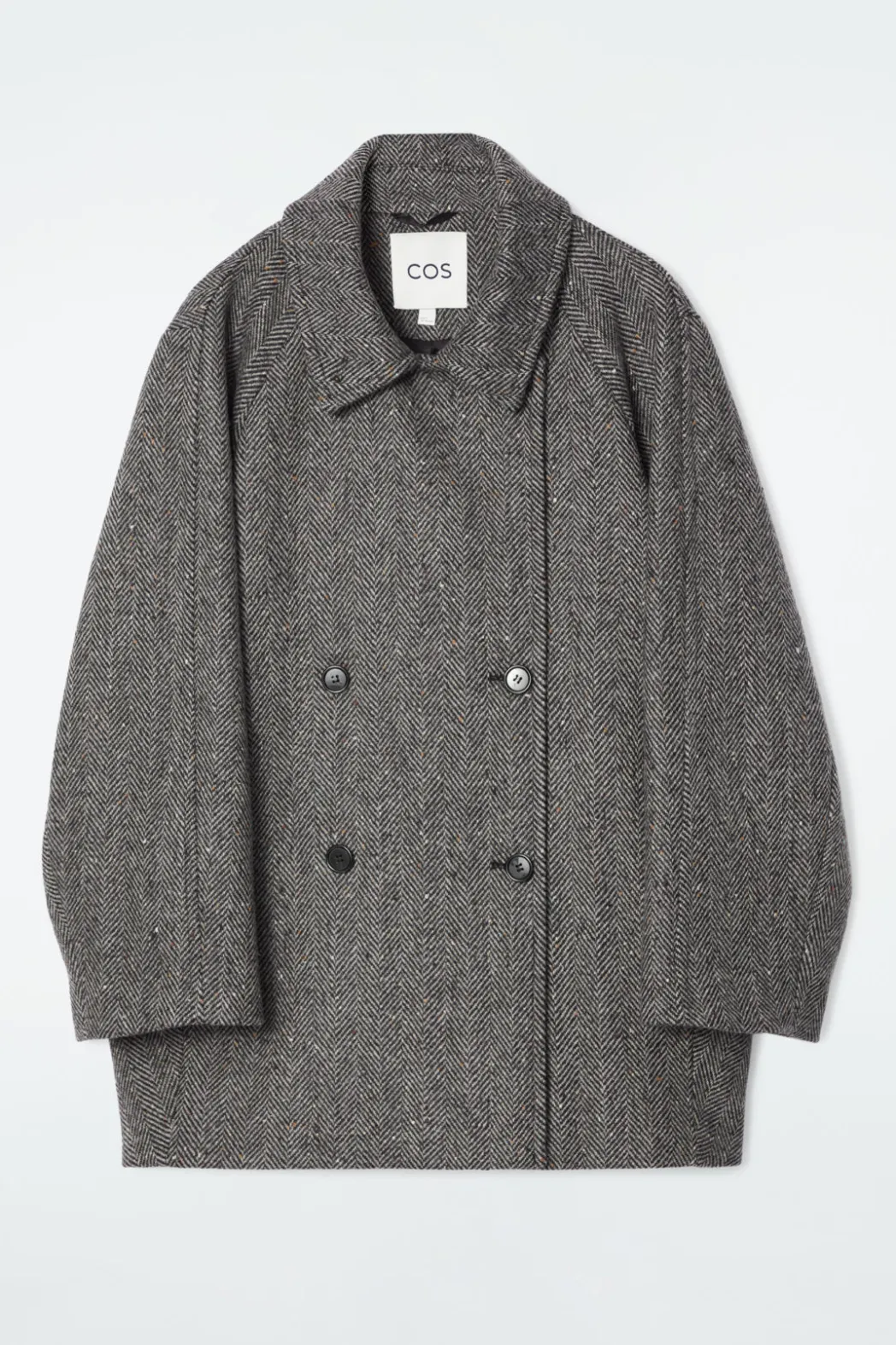Outlet COS OVERSIZED DOUBLE-BREASTED WOOL PEA COAT GRAY