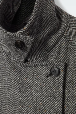 Outlet COS OVERSIZED DOUBLE-BREASTED WOOL PEA COAT GRAY