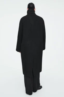 New COS OVERSIZED DOUBLE-BREASTED WOOL COAT BLACK