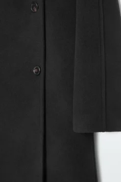 New COS OVERSIZED DOUBLE-BREASTED WOOL COAT BLACK