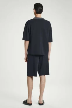 Best COS OVERSIZED DOUBLE-FACED KNITTED SHIRT NAVY / GRAY