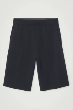 Clearance COS OVERSIZED DOUBLE-FACED KNITTED BERMUDA SHORTS NAVY