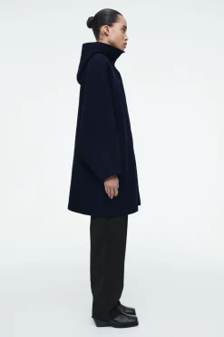 New COS OVERSIZED DOUBLE-FACED WOOL COAT NAVY