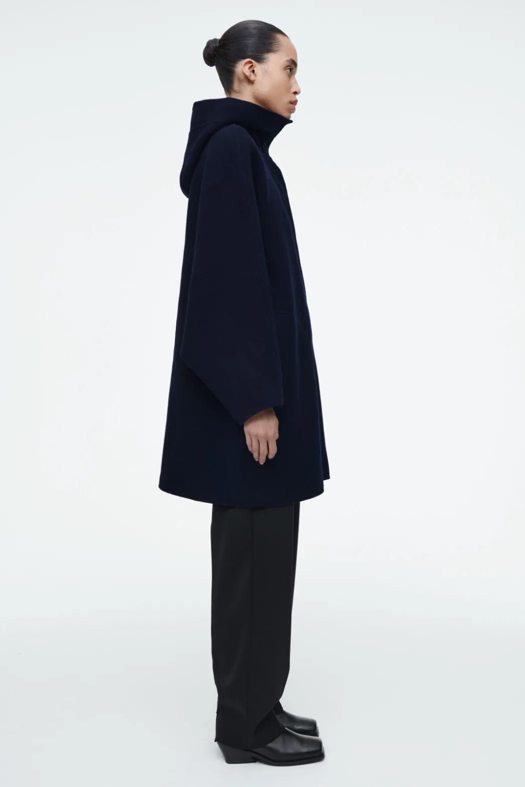 New COS OVERSIZED DOUBLE-FACED WOOL COAT NAVY