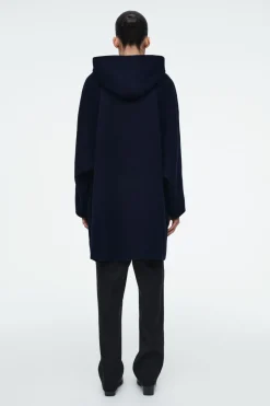 New COS OVERSIZED DOUBLE-FACED WOOL COAT NAVY