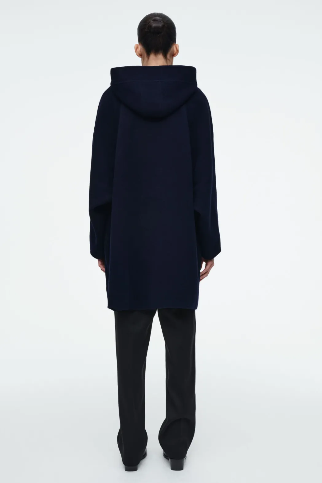 New COS OVERSIZED DOUBLE-FACED WOOL COAT NAVY