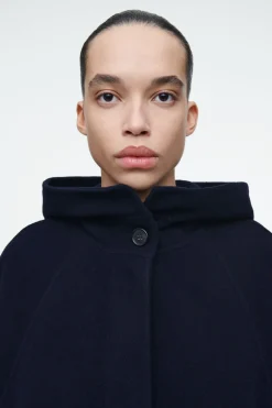 New COS OVERSIZED DOUBLE-FACED WOOL COAT NAVY