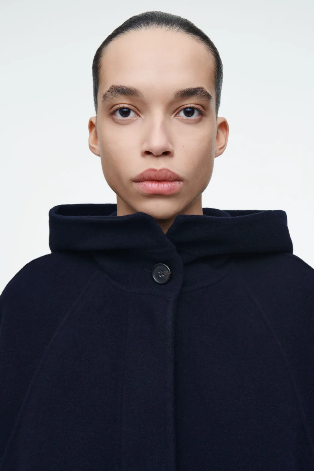 New COS OVERSIZED DOUBLE-FACED WOOL COAT NAVY