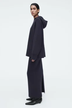 Hot COS OVERSIZED DOUBLE-FACED WOOL HOODIE NAVY