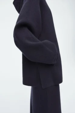 Hot COS OVERSIZED DOUBLE-FACED WOOL HOODIE NAVY