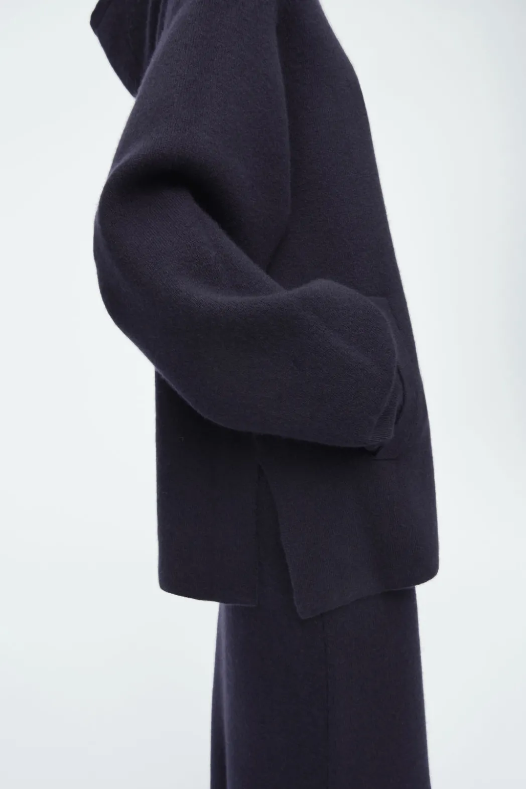 Hot COS OVERSIZED DOUBLE-FACED WOOL HOODIE NAVY
