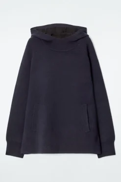 Hot COS OVERSIZED DOUBLE-FACED WOOL HOODIE NAVY