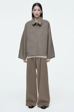 Discount COS OVERSIZED DOUBLE-FACED WOOL JACKET MOLE