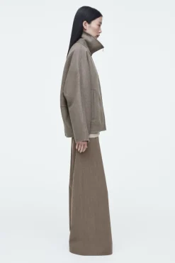 Discount COS OVERSIZED DOUBLE-FACED WOOL JACKET MOLE