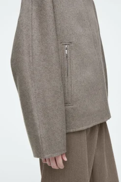 Discount COS OVERSIZED DOUBLE-FACED WOOL JACKET MOLE