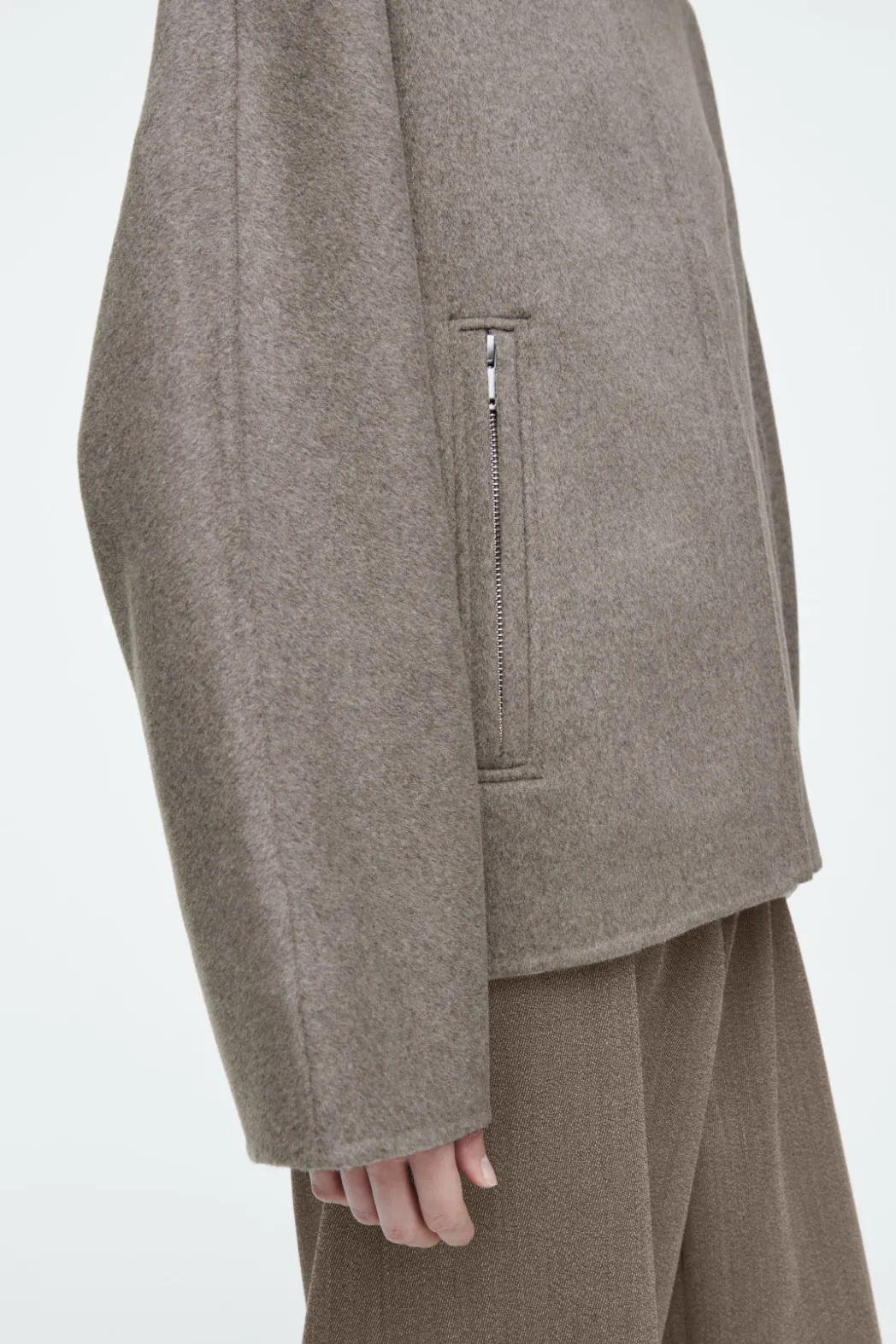 Discount COS OVERSIZED DOUBLE-FACED WOOL JACKET MOLE