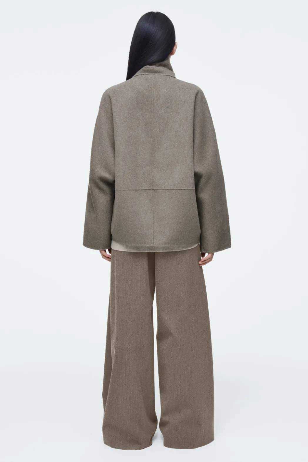 Discount COS OVERSIZED DOUBLE-FACED WOOL JACKET MOLE