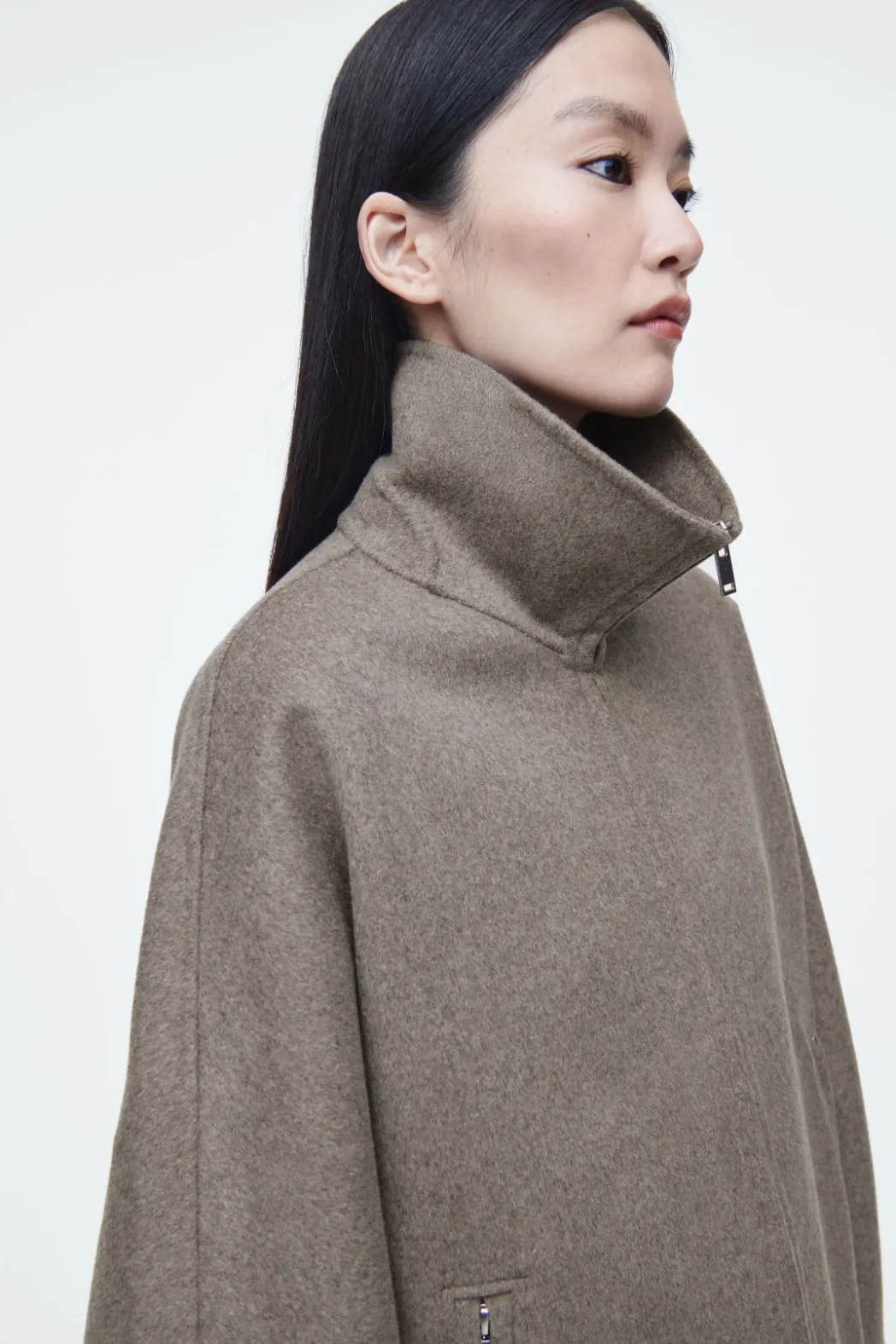 Discount COS OVERSIZED DOUBLE-FACED WOOL JACKET MOLE