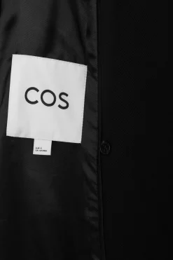New COS OVERSIZED DRAPED DOUBLE-BREASTED BLAZER BLACK